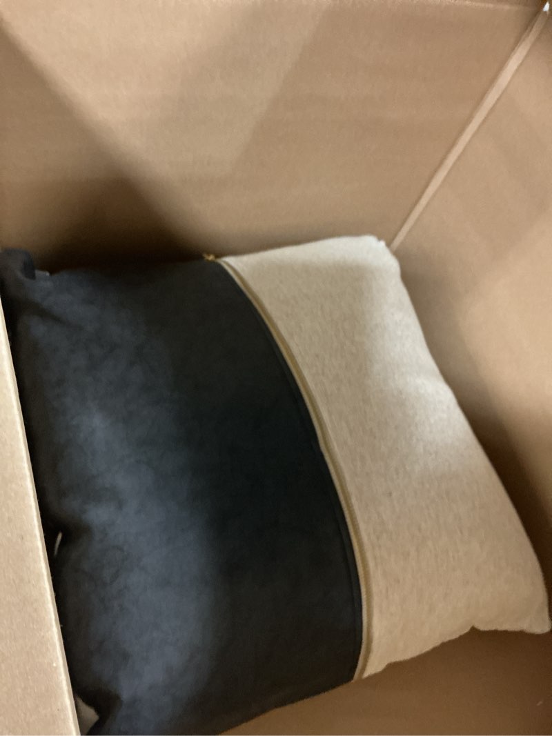 Condition photo showing Good Condition for Livabliss x Galey Alix San Marco Modern Throw Pillow, 22" L x 22" W, Black/Beige Black/Beige 22"L x 22"W