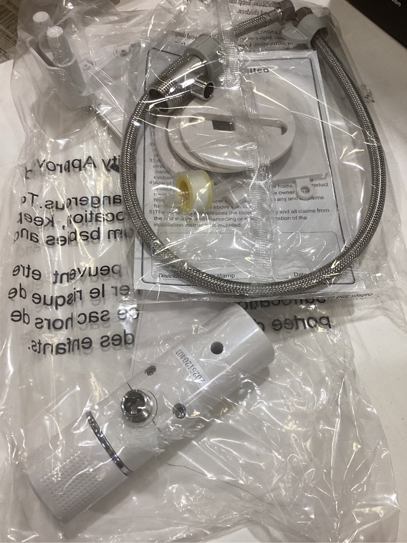 Condition photo showing Good Condition for ultra-slim bidet attachment, posterior&feminine wash-(retractable dual nozzles), non-electric bidet attachment for toilet seat, adjustable fresh cold water pressure, stainless steel inlet (white)