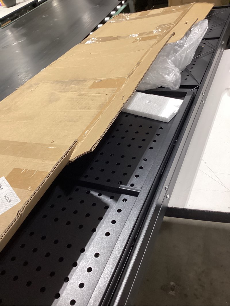 Condition photo showing Good Condition for 5 tier folding shelf with wheels,metal steel collapsible shelves,no assembly portable shelves organizer rack,rolling standing utility rack for kitchen, pantry, office, black black 5 tier-new