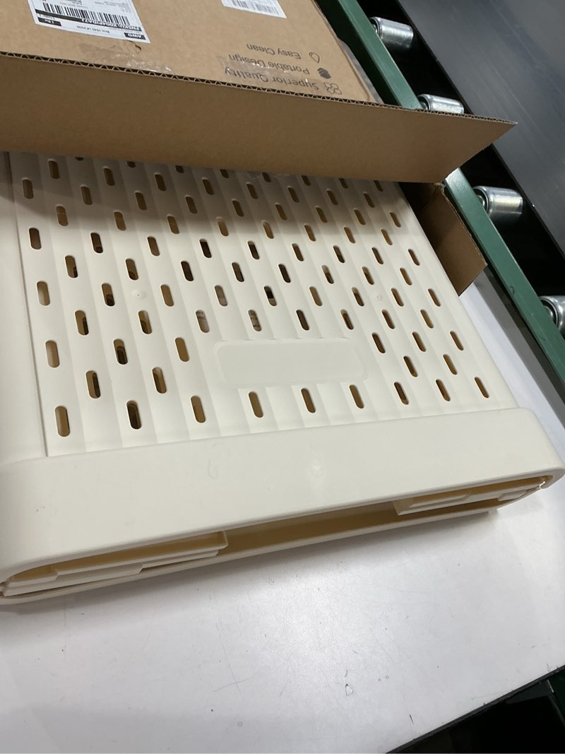 Condition photo showing Good Condition for UAK 61L Laundry Basket with Wheels, Collapsible Plastic Laundry Hamper with Handle, Foldable Laundry Basket Organizer for Laundry and Bathroom (Ivory) Light Yellow XXL