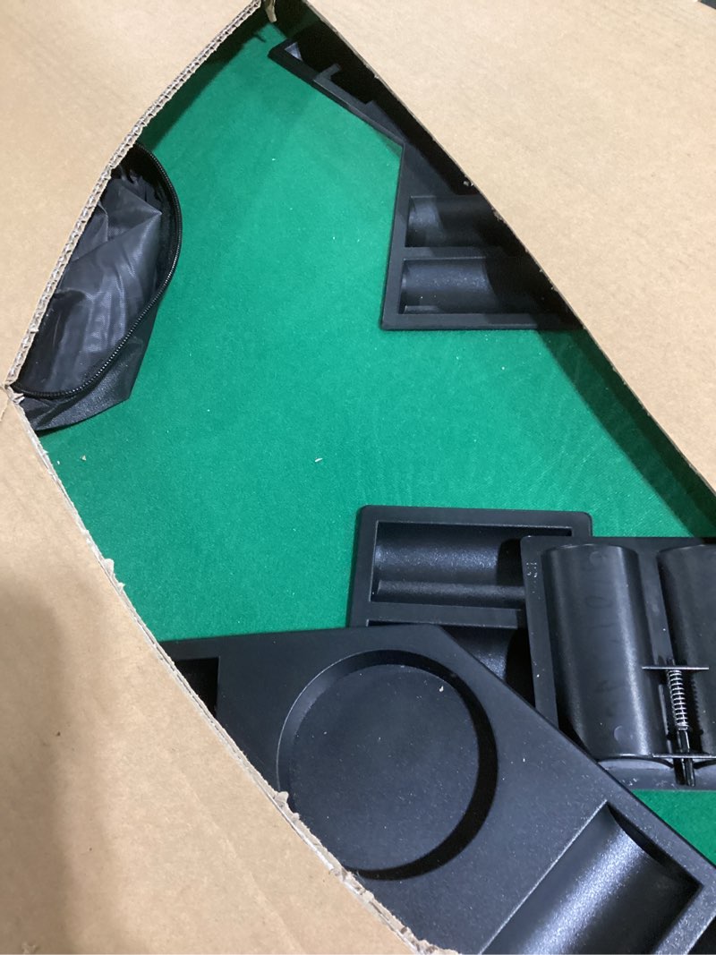 Condition photo showing Good Condition for Newverest Blackjack Mat 70" x 30" - Ideal Poker Topper for 6ft and 8ft Folding Tables (30" Width), Black Jack Casino Table Top for Home Game Nights, Portable with Zipper Storage Bag in Gift Ready Box Lucky Green