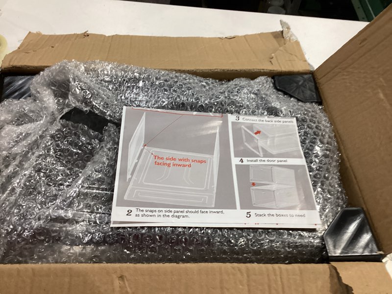 Condition photo showing Good Condition for YKLSLH Hat Organizer Box, 6 Boxes for 40 Pack Hats, Upgrade Harder Solid Plastic Hat Organizer for Baseball Caps, Clear Hat Storage with Magnetic Door, Hat Rack Holder Case, Black