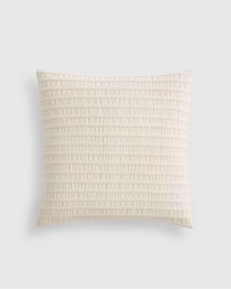 ribbed wool cotton pillow cover white 26in x 26in