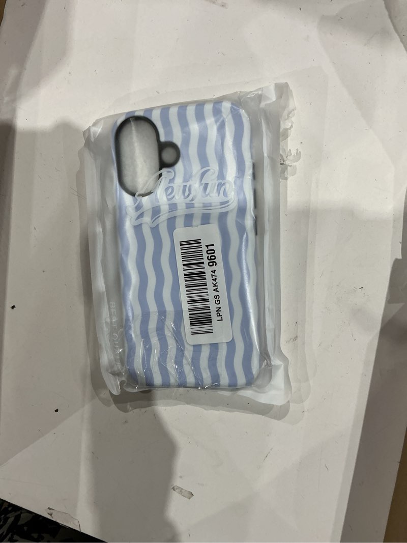Condition photo showing Good Condition for magnetic for iphone 16 case cute wavy stripes phone case, blue | aesthetic striped shockproof slim tpu and hard pc protective phone cover compatible with magsafe designed for women girls wavy stripes (blue) iphone 16