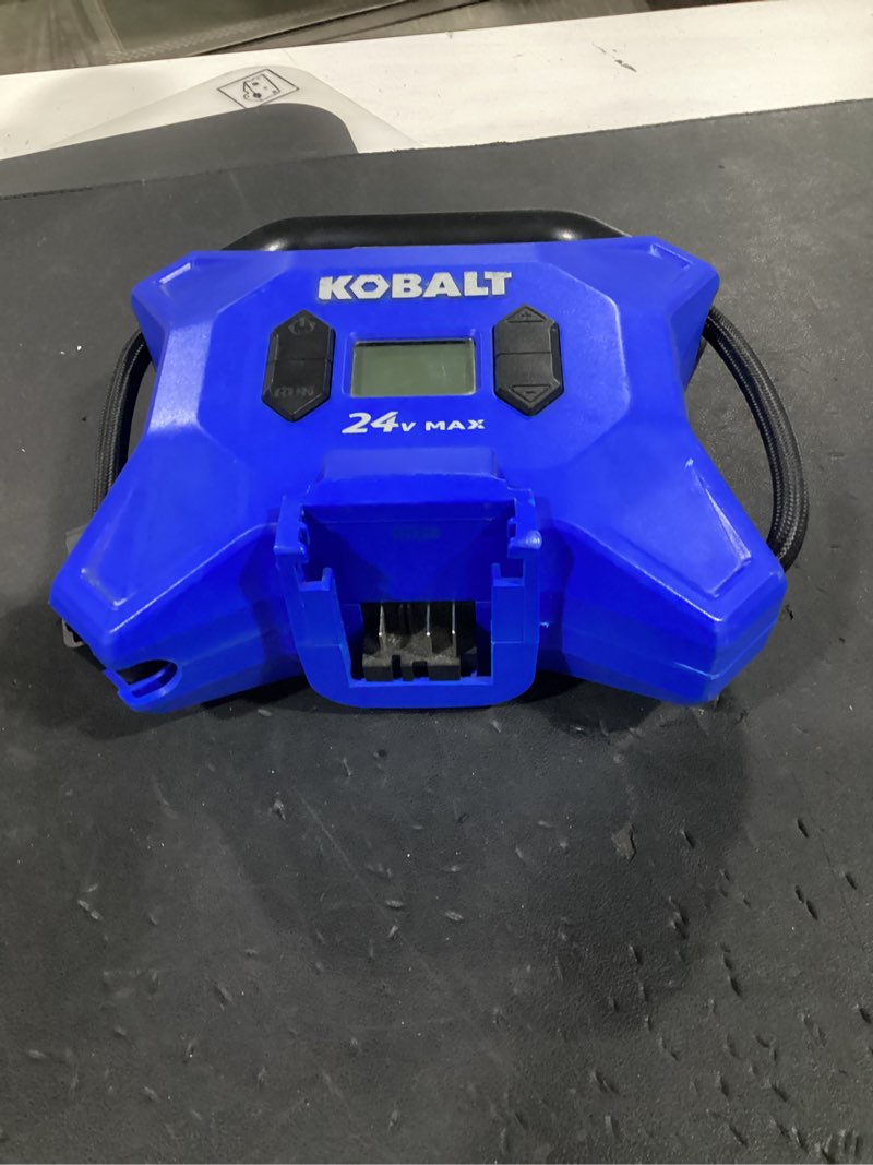 Condition photo showing As Is for (incomplete) kobalt 24v max hi-pressure inflator