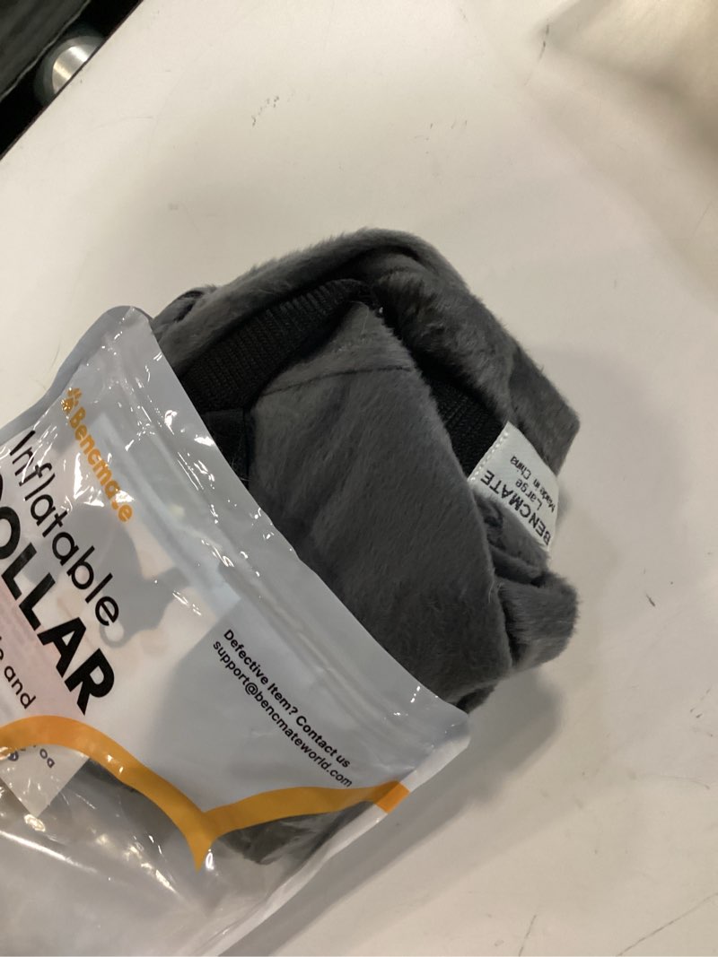 Condition photo showing New/Like New for bencmate inflatable dog cone collar alternative, soft dog cone for small medium large dogs and cats, neck recovery ecollar donut collar after surgery (large, dark grey)