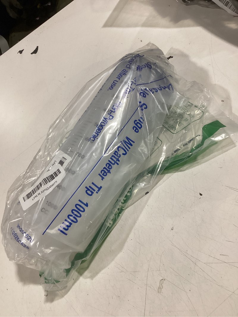 Condition photo showing Good Condition for 1000mL Syringe for Liquid, Large Plastic Syringe with Tip Adapter, Individual Sterile Sealed for Scientific Dispensing, Paint, Watering, Oil