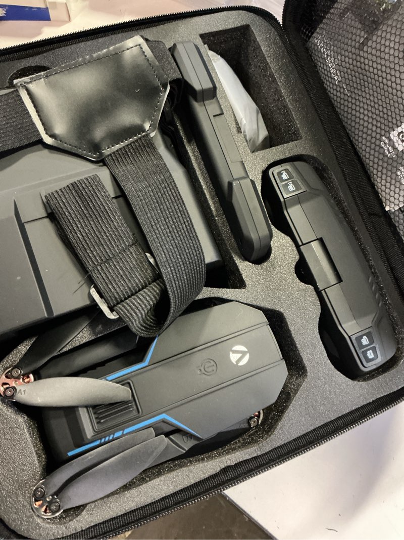 Condition photo showing Good Condition for vivitar skyvision 4k ultra hd gps foldable video drone with 4.3" display controller, brushless motors, 1-axis gimbal, vr headset, 17-minute flight time & travel carry case