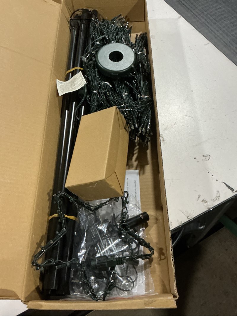 Condition photo showing As Is for Flacchi 10 FT 404 LED Star String Lights Outdoor - Pole Set with Remote, Multiple Lighting Modes, Timer, and Waterproof Feature for Ultimate Holiday Decor (Cool White) Cool White 10FT/404LED