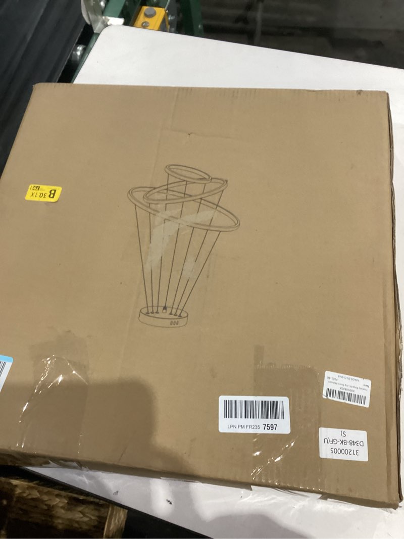 Condition photo showing Good Condition for Huatiely Modern 3 Ring LED Chandelier, 20 inch Black Dimmable Ring Pendant Light, APP & Remote Contr