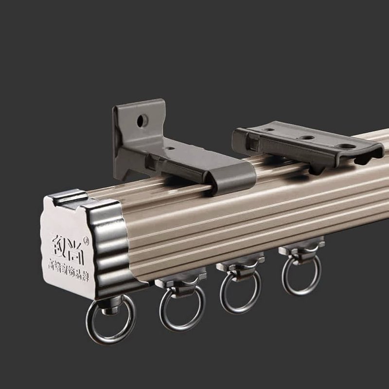 ZSHINE Curtain Single Tracks Ceiling or Wall Mounting Heavy-Duty Curtain Rails for Living Room Bedroom Room Divider (50 pcs pulley)