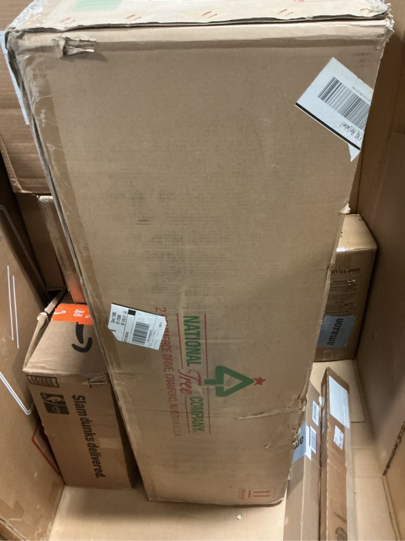 Condition photo showing Good Condition for National Tree Company 7.5 ft Unlit Downswept Douglas Fir Artificial Christmas Tree, 1,867 Tips, Includes Stand, Green