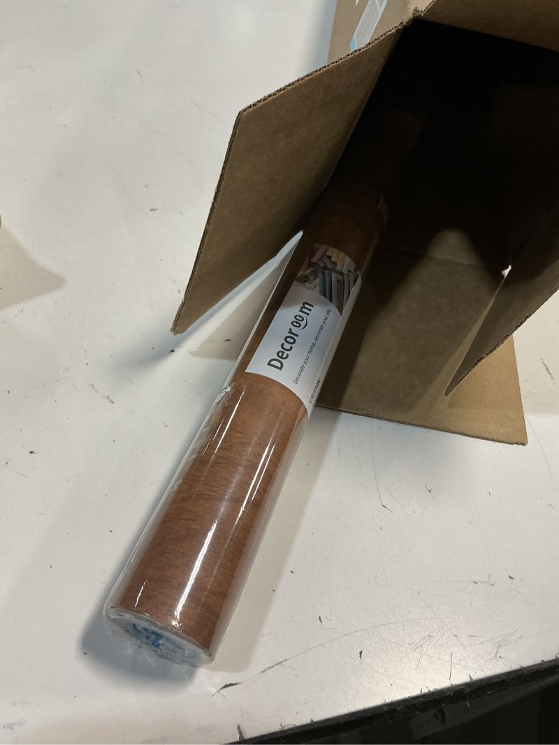 Condition photo showing New/Like New for Decoroom Wood Grain Contact Paper Peel and Stick, Thicken Vintage Wood Contact Paper for Cabinets Furniture, Natural Wood Wallpaper Self-Adhesive Removable Waterproof Vinyl Film 23.6 in X 118.1 in 23.6" x 118" Brown