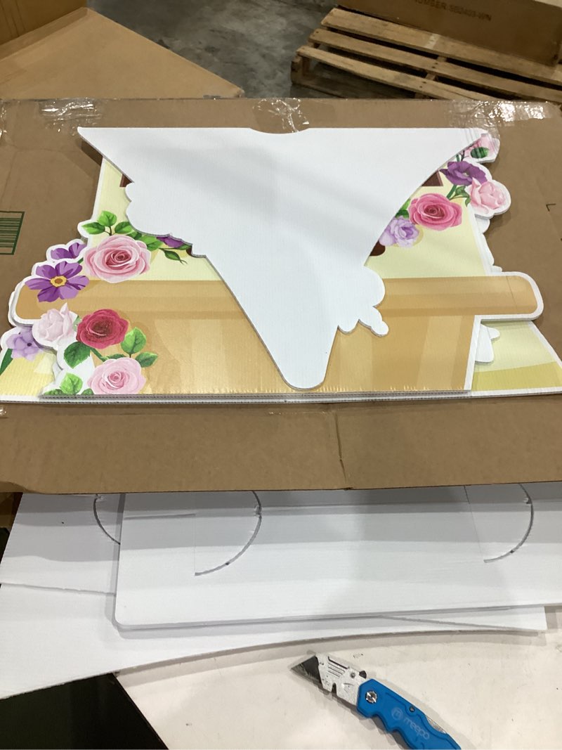 Condition photo showing Good Condition for tellingyou purple princess party decoration kit, 67 x24 large purple princess cardboard cutout standup decor set for wonderland birthday party decor photo booths backdrop indoor outdoor
