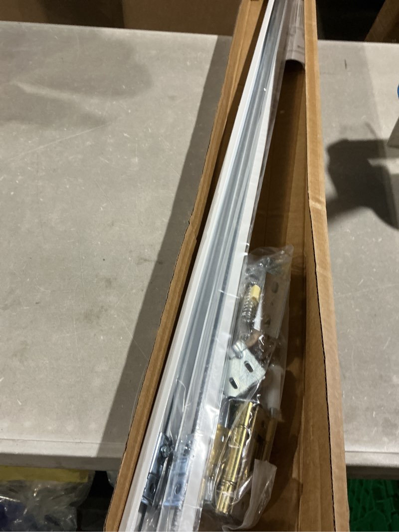 Condition photo showing Good Condition for bifold closet door hardware kit with 72" tracks (2 × 36"), lashow complete set for 4 doors with brackets, pivots & guide wheels, for bi-fold closet door hardware used. 72" track (2 × 36" long) 2-v fold