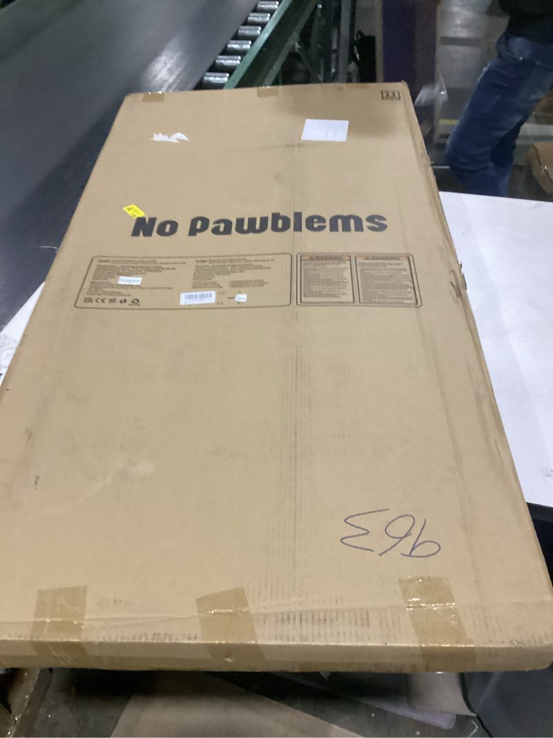 Condition photo showing New/Like New for No Pawblems 55" Extra Tall Pet Gate for Cat/Dog, 29-40" Wide Auto Close Tall Dog Gate, 1.37" Ultra Narrow Spacing, NO Drilling Pressure Mounted for Doorways/Hallways, White White - S10 55" Tall, 29-40" Wide
