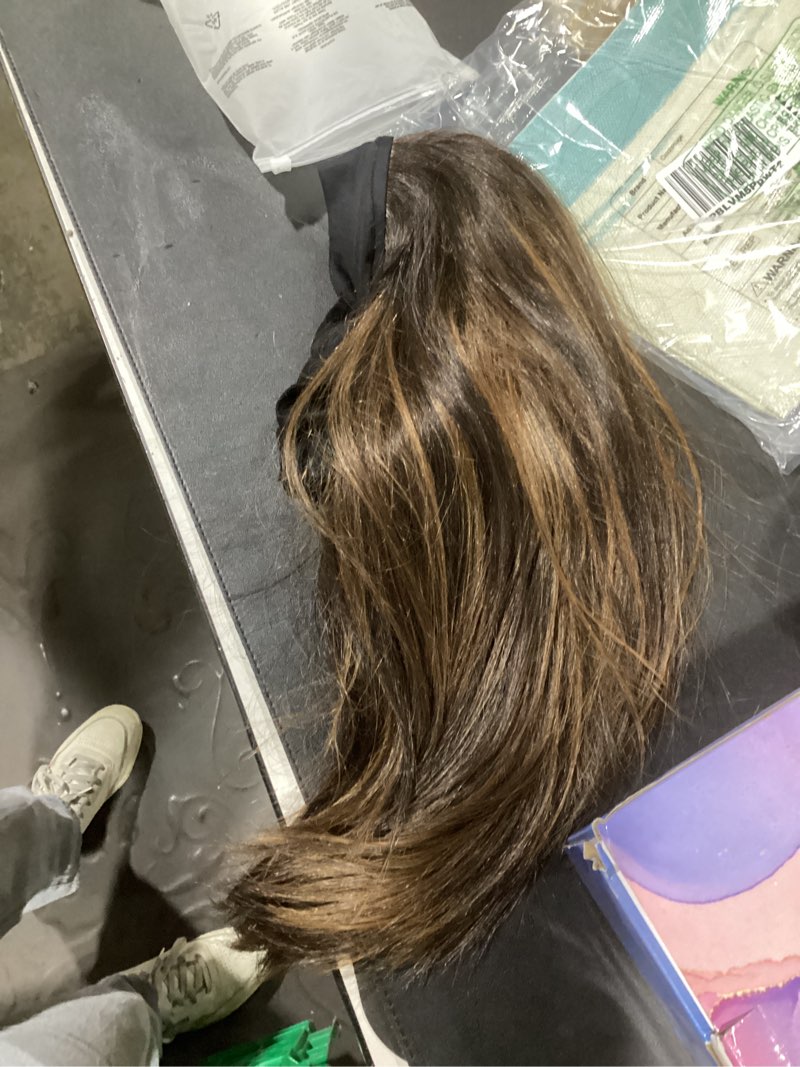 Condition photo showing Good Condition for GORGIUS Straight Headband Wigs with Brown Highlights Ready to Go Synthetic Head Band Wig For Beginner 16 Inch 16 Straight?27/30