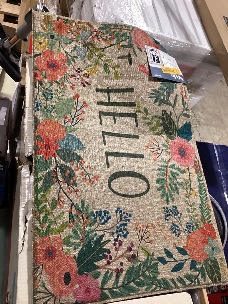 style selections 18-in x 30-in natural non-slip grip indoor or outdoor door mat