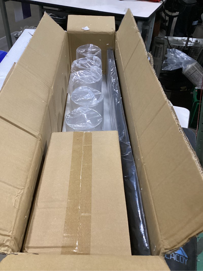 Condition photo showing Good Condition for izorro bathroom vanity light fixture, 5-light 36 inch matte black bathroom light fixtures over mirror, with clear glass shade, modern farmhouse vanity lights, rustic restroom lighting fixtures black-clear glass shade 36 inch-5-light