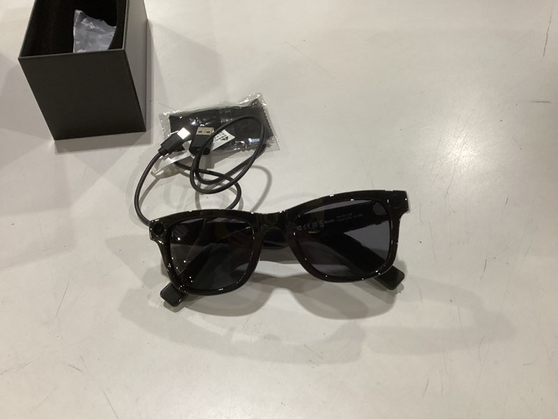 Condition photo showing Good Condition for not tested ai smart glasses with voice assistant, 8mp hd camera glasses, 1080p video recording sunglasses, dual core chip noise reduction, realtime translation, interchangeable blue light & uv protection lenses