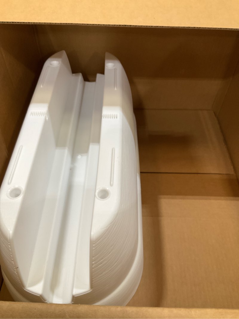 Condition photo showing Good Condition for bloomers railing planter with drainage holes – 24" weatherproof resin planter – polyethylene plastic - white white 24.3 × 10.5 × 9.5 inches