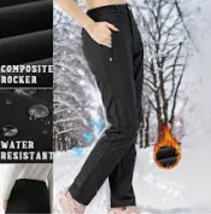 tectop Women's Fleece Lined Winter Hiking Pants Waterproof Softshell Slim with Pockets Outdoor Campi