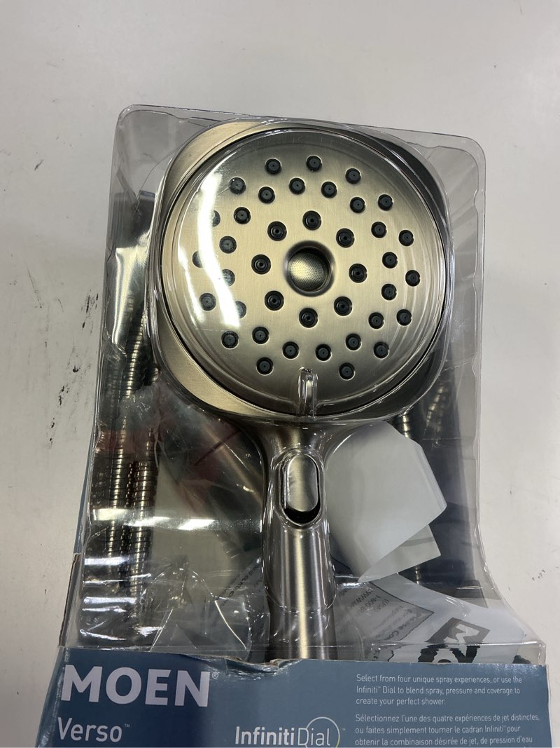 Condition photo showing Good Condition for verso square magnetix 8-spray patterns wall mount handheld shower head with 1.75 gpm 5 in. in spot resist brushed nickel