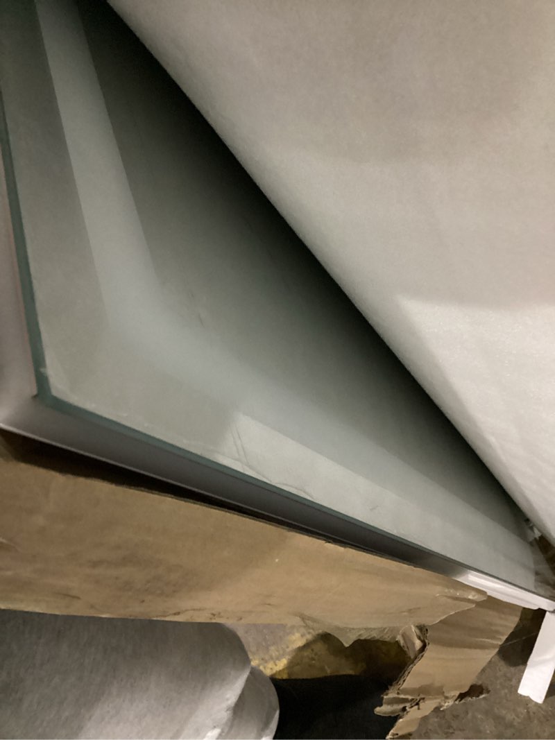 Condition photo showing As Is for LOAAO 77X36 LED Bathroom Mirror with Lights, Anti-Fog, Dimmable, Backlit + Front Lit, Lighted Bathroom Vanity Mirror for Wall, Memory Function, Tempered Glass, ETL Listed Led Bathroom Mirror (3 Light Modes) 77"L x 36"W