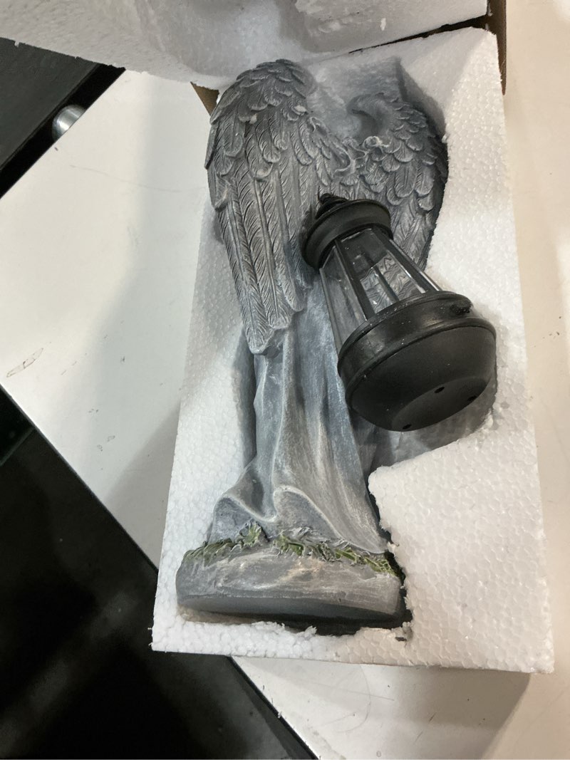 Condition photo showing Good Condition for vchymm solar angel outdoor garden decor statues – 13.2 inches solar outdoor sculptures for outside yard art patio balcony front lawn ornaments gifts for mom grandma women gray
