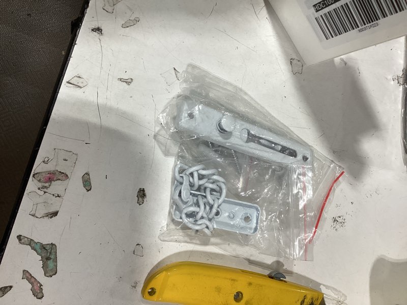 Condition photo showing Good Condition for jqk door chain lock white, stainless steel door guard with spring anti-theft press lock, matte white, hdc100-wh 1 white