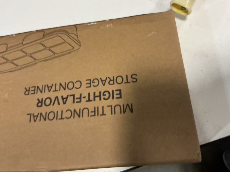 Condition photo showing New/Like New for Snackle Box Container, 304 Stainless Steel Divided Serving Tray with Lid and Handle, Portable 8 Compartments Veggie Tray for Fruits,Veggies,Nuts &Candy, Dishwasher Safe for Travel,Picnic,Beach&Parties Clear 14" W-1pcs-8 Compartments