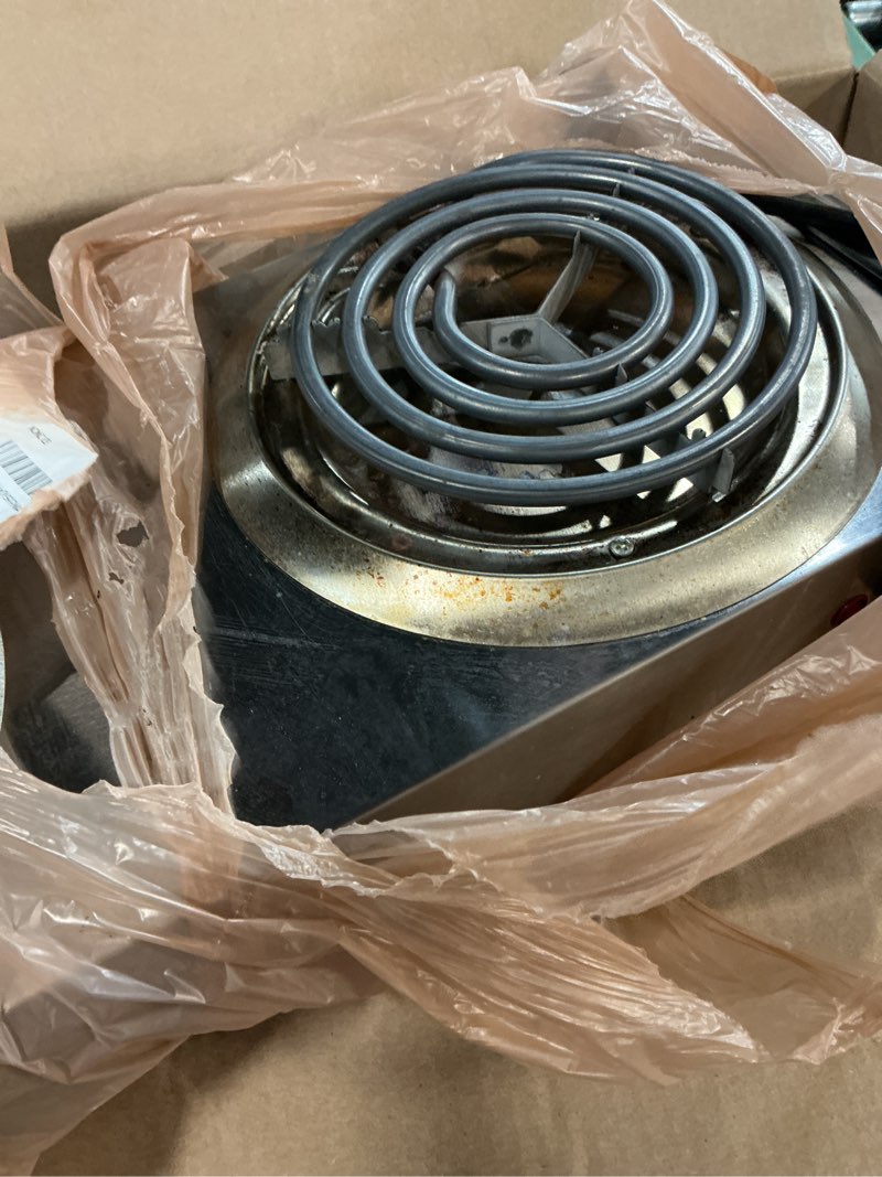 Condition photo showing As Is for imusa usa gau-80312us electric double burner 1750-watts, stainless steel, silver stainless steel electric double burner double