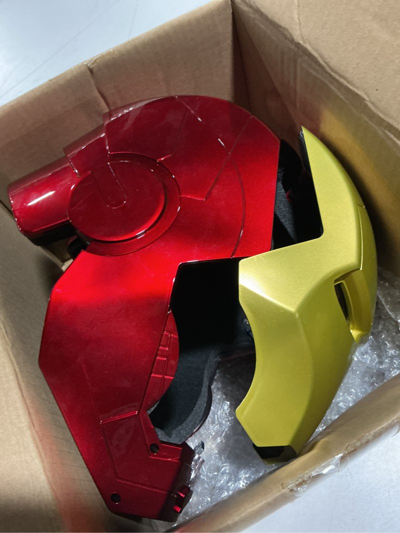 Condition photo showing Good Condition for tevigo electronic iron-man helmet mark 43 helmet wearable iron-man helmet with led eyes iron-man super hero movie 1:1 model helmet children's size mask wearable replica