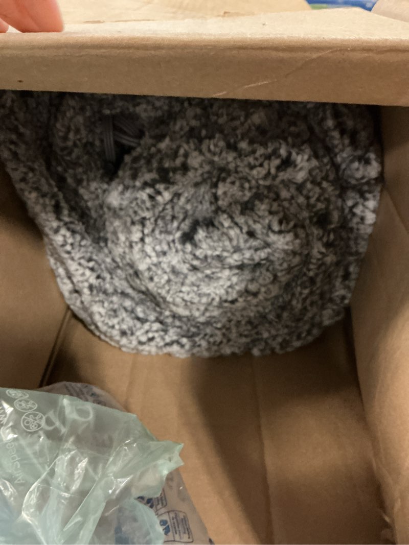 Condition photo showing As Is for sealy electric blanket queen size, dual control soft sherpa heated blanket with 10 heating levels & 1 to 12 hours auto-off settings over-heated protection 84"x90" machine washable, charcoal charcoal queen size 84" x 90"