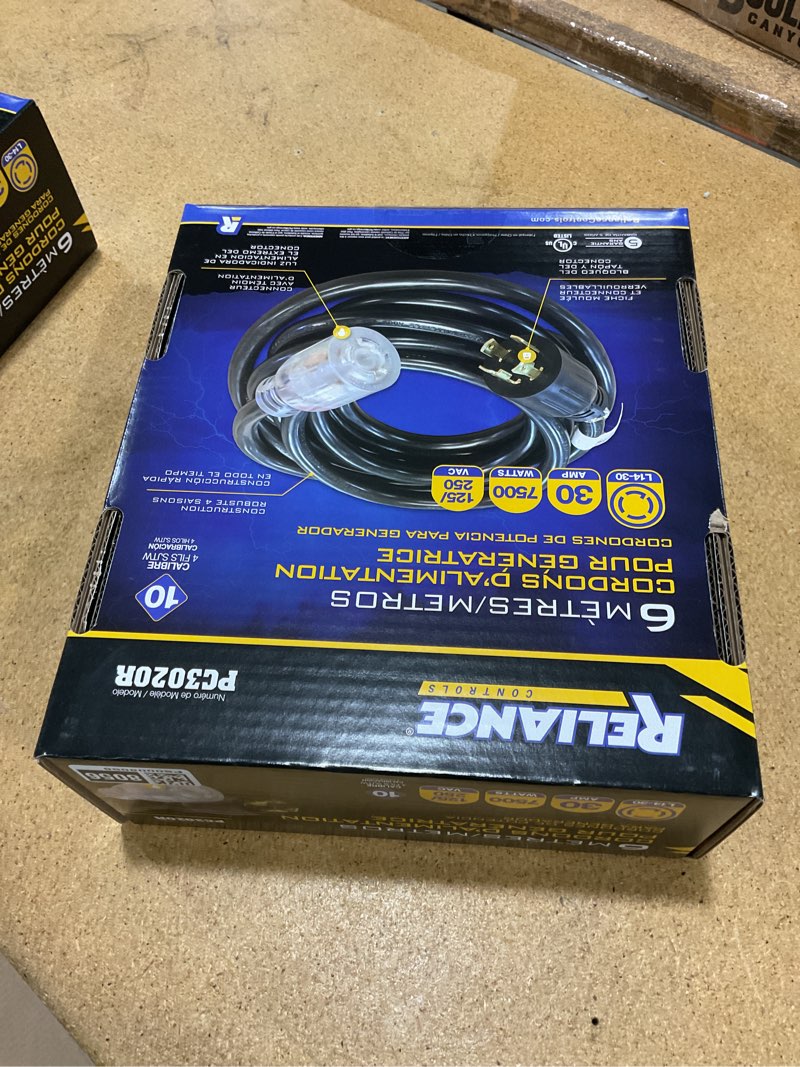 Condition photo showing New/Like New for reliance controls pc3020 pc3020k generator power cord, black