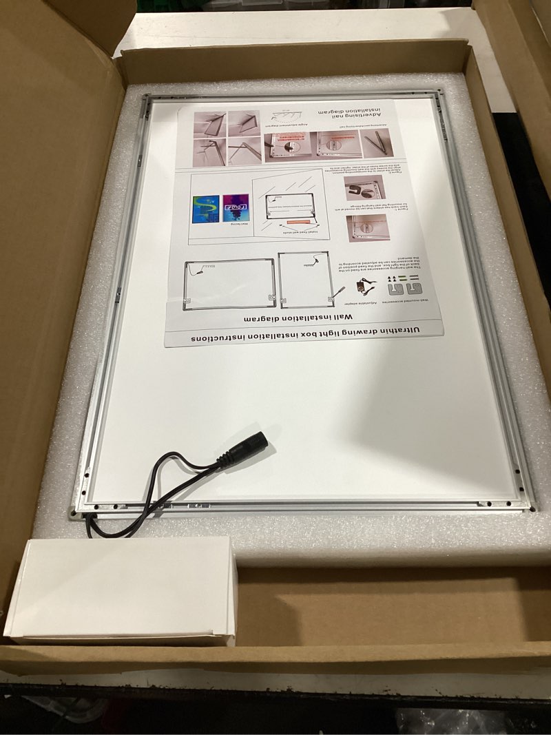 Condition photo showing Good Condition for led sign holder 8.5x11 11x17 light board stand, backlit poster advertising menu display for office restaurant home (white, 11" x 17") white 11" x 17"