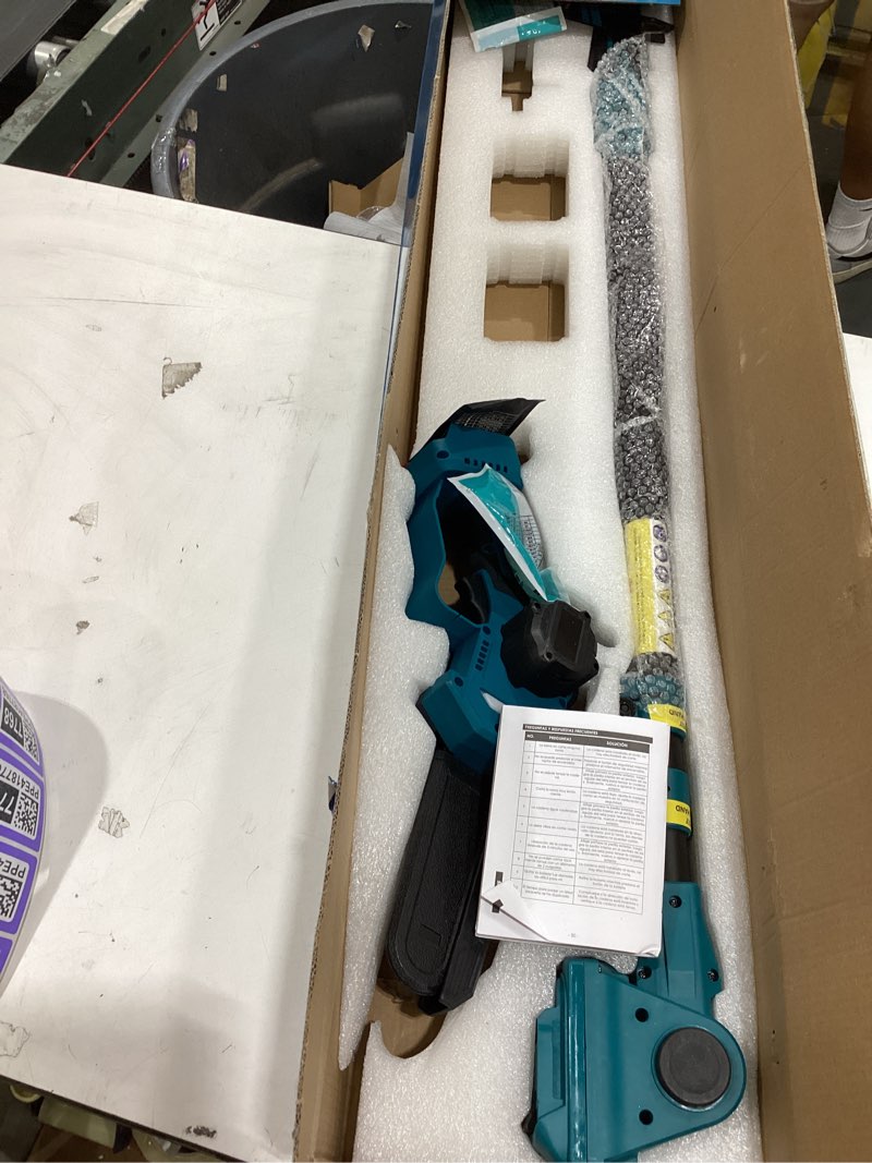 Condition photo showing As Is for 3-in-1 cordless pole saw & 6 inch 8 inch mini chainsaw for makita 18v battery(not included), electric chain saw w/extension pole, 15ft max power pole chainsaw for tree trimming, wood cutting