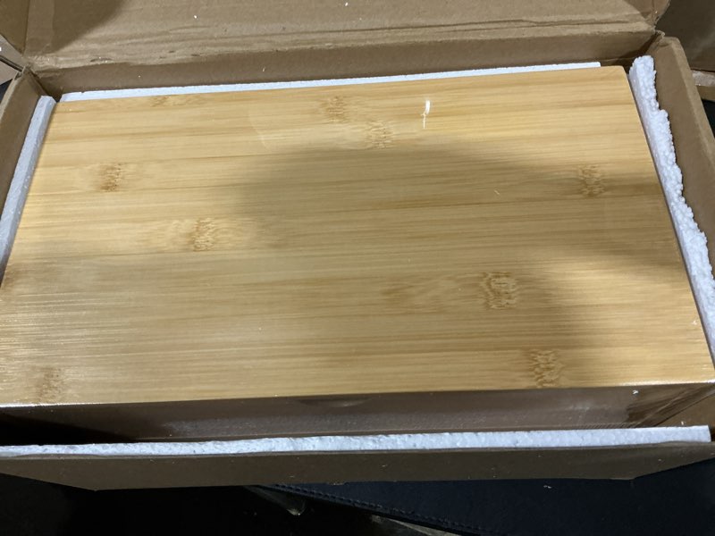 Condition photo showing New/Like New for Bamboo Desk Organizer With Drawers Countertop Drawers 2 Drawers Counter Storage Box Corner Desk Organizer for Home Office No Assembly Required