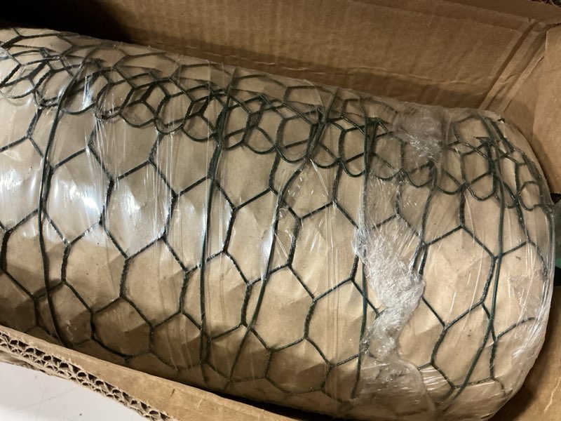 Condition photo showing New/Like New for chicken wire24inx150ft, premium chicken wire fencing, chicken wire mesh, green pvc coated metal wire fence, galvanized poultry netting barrier for floral arrangements/craft projects//rabbit green 24inx150ft