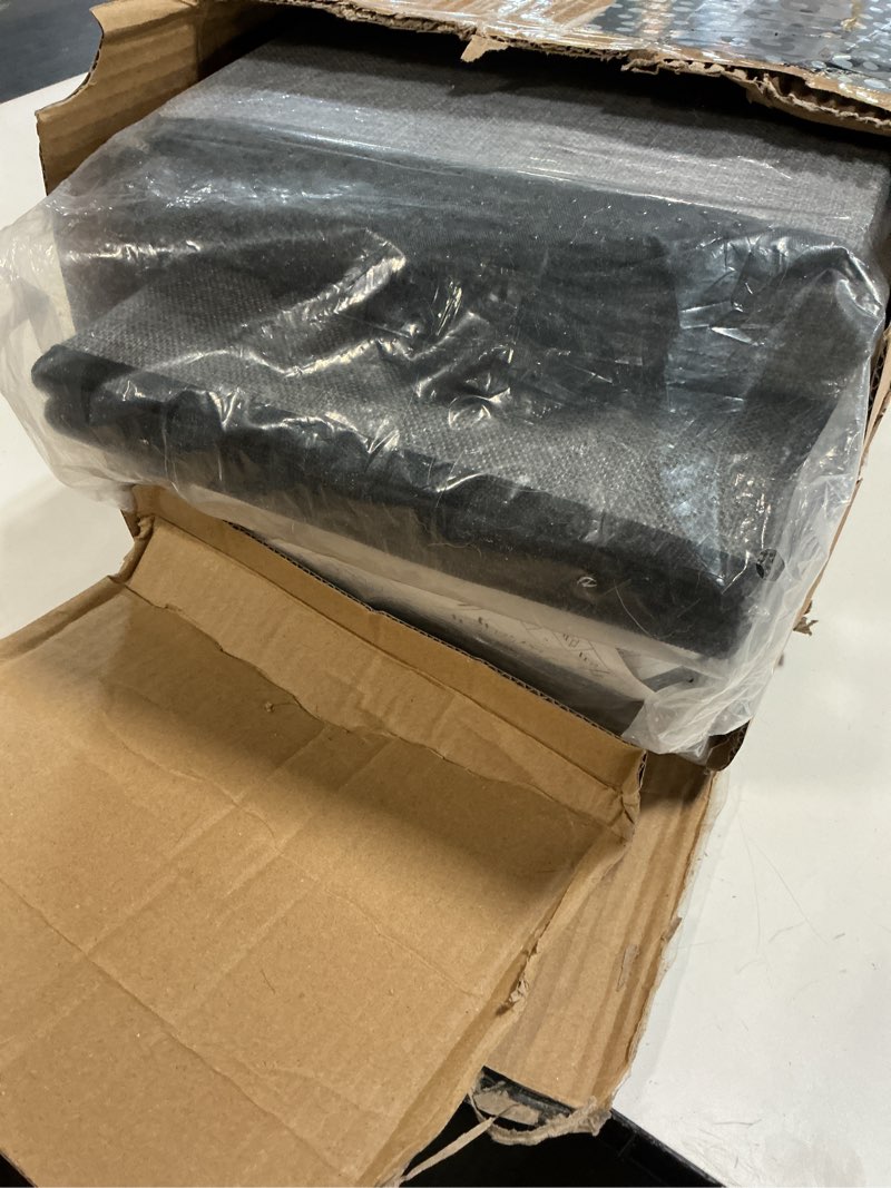 Condition photo showing As Is for dog stairs with storage, 4-step wider sturdy dog steps for small/medium/large dogs and older cats, folding doggie ramp for bed/couch/car hold up to 180 lbs (22" h, grey) grey 4 38.1x17x22 inch