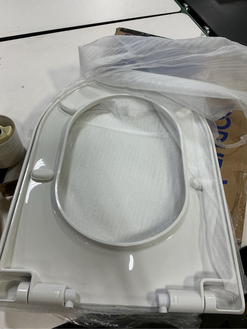 Condition photo showing Good Condition for D-Neo Elongated Closed-Front Toilet Seat with Soft Close White