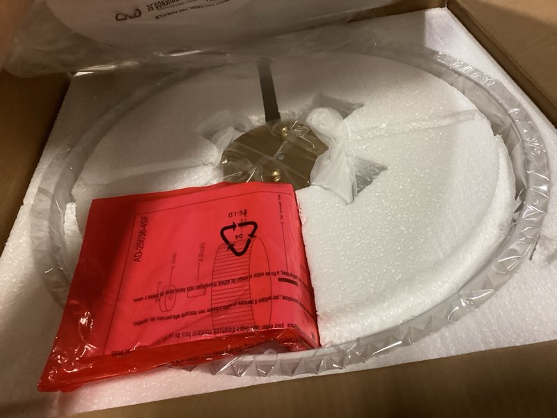 Condition photo showing New/Like New for Gold Semi Flush Mount Ceiling Lights, 4-Light 18" Ceiling Light Fixture with White Pleated Fabric Shade, Drum Lamp for Nursery Hallway Bedroom Kitchen, AD-25036-4SF-GD Gold, Pleated Shade 18"