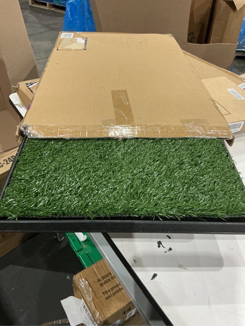 Condition photo showing Good Condition for petmaker artificial grass puppy pee pad for dogs and small pets with tray - 20x30 inches washable 3-layer reusable indoor dog potty grass training pad, easy clean pet housebreaking potty solution large 3-layer system