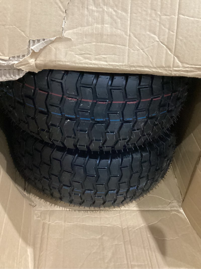 Condition photo showing Good Condition for gicool 16x6.50-8 tubeless tire and wheel, ?1" bearing, 4" centered hub?,16x6.5-8" lawn mower tires, universal fit riding mower and garden tractor front wheels, 4 ply, v-turf pattern, 2 pack 16x6.50-8 tubeless (4" centered hub,1" bore)