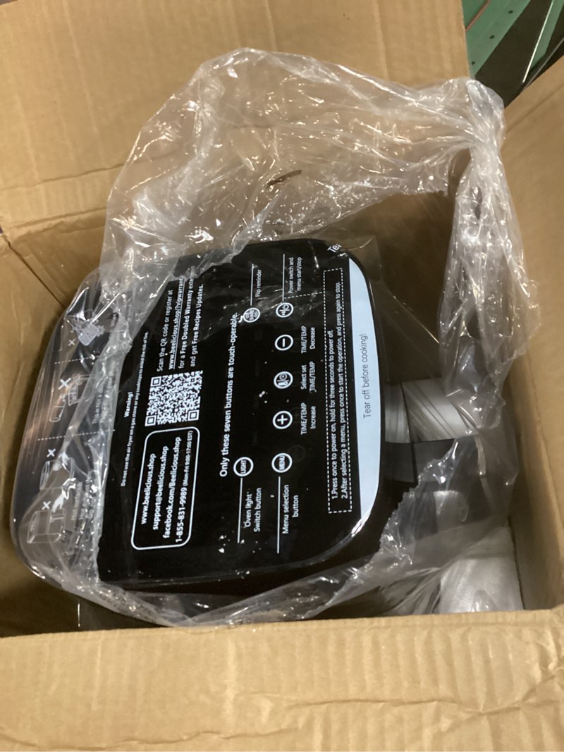 Condition photo showing Good Condition for Air Fryer, Beelicious 8-in-1 Smart Compact 4QT Air Fryers, with Viewing Window, Shake Reminder, 450°F Digital Airfryer with Flavor-Lock Tech, Dishwasher-Safe & Nonstick, Fit for 1-3 People, Black Black-Matte