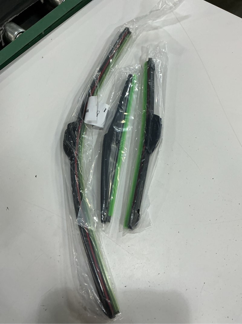 Condition photo showing Good Condition for 3 wipers fits fiat 500 2012-2019 wiper blades | 24"/14" front + 12" rear,u/j hook adapter,oem replacement,all-season durability,quiet,streak-free & easy install.