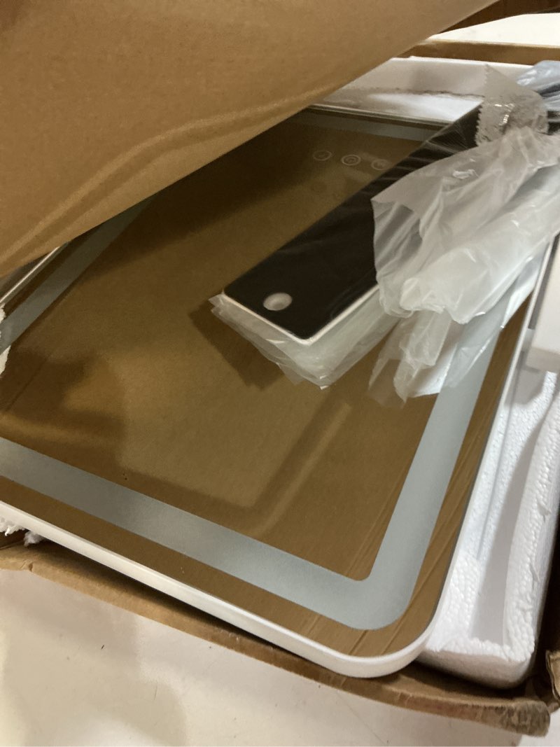 Condition photo showing Good Condition for fennio makeup mirror with lights 17"x13" ?desk mirror?vanity mirror with lights, touch screen with 3-color lighting, dimmable, vanity mirror for vanity desk tabletop white 13"l x 17"w