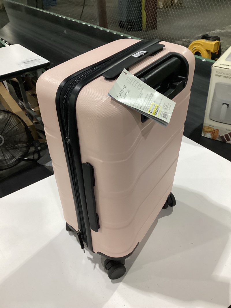 Condition photo showing Good Condition for hardside carry on spinner wheels suitcase - open story- pink
