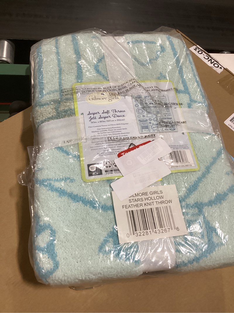 Condition photo showing Good Condition for Jay Franco Gilmore Girls Feather Knit Fluffy Throw Blanket - Stars Hallow Fuzzy Blanket Measures 50 x 60 inch - Super Soft Lightweight Bedding Blue - Gilmore Girls