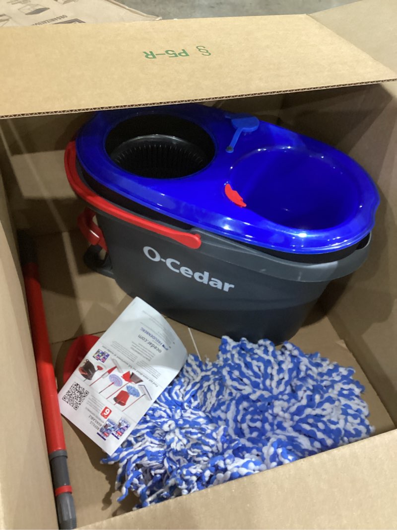 Condition photo showing Good Condition for o-cedar rinseclean spin mop & bucket system | clean with water | removes 99% of bacteria plastic rinseclean spin mop & bucket cleaning system